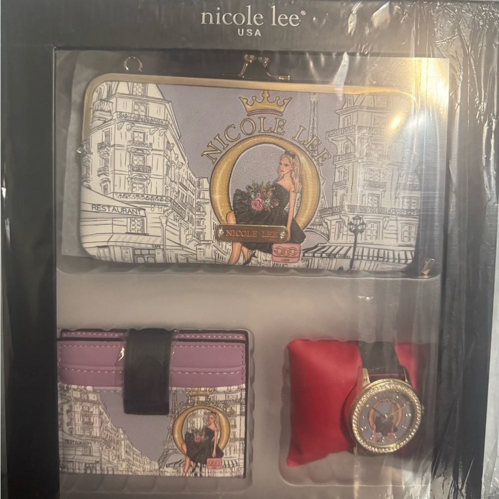 Nicole Lee Purple Wallet and Watch Set